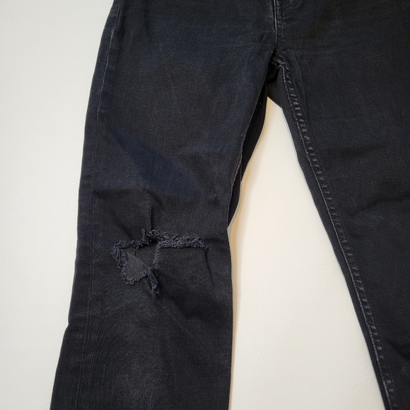 Everlane Jeans Black High Rise Distressed Knee Skinny Style Women's Size 29 - Picture 3 of 7